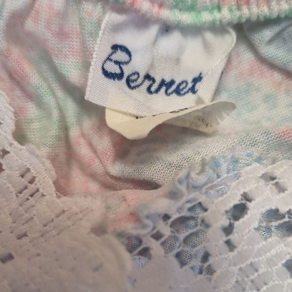 Vintage Bernet Floral Lace Nightie S Cottagecore Coquette Chemise Slip Dress - Picture 6 of 9